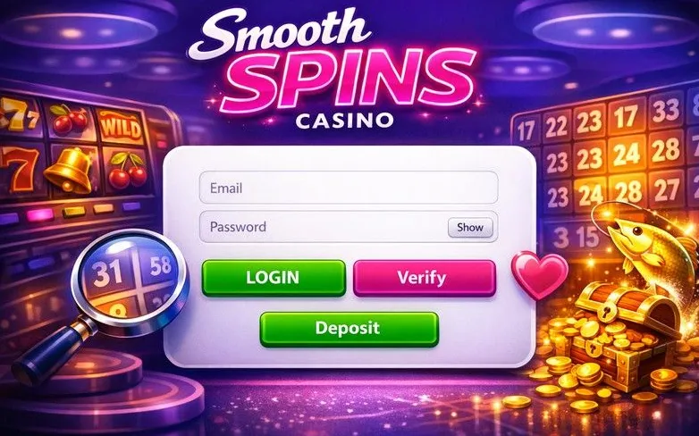 Smooth Spins Casino login page banner